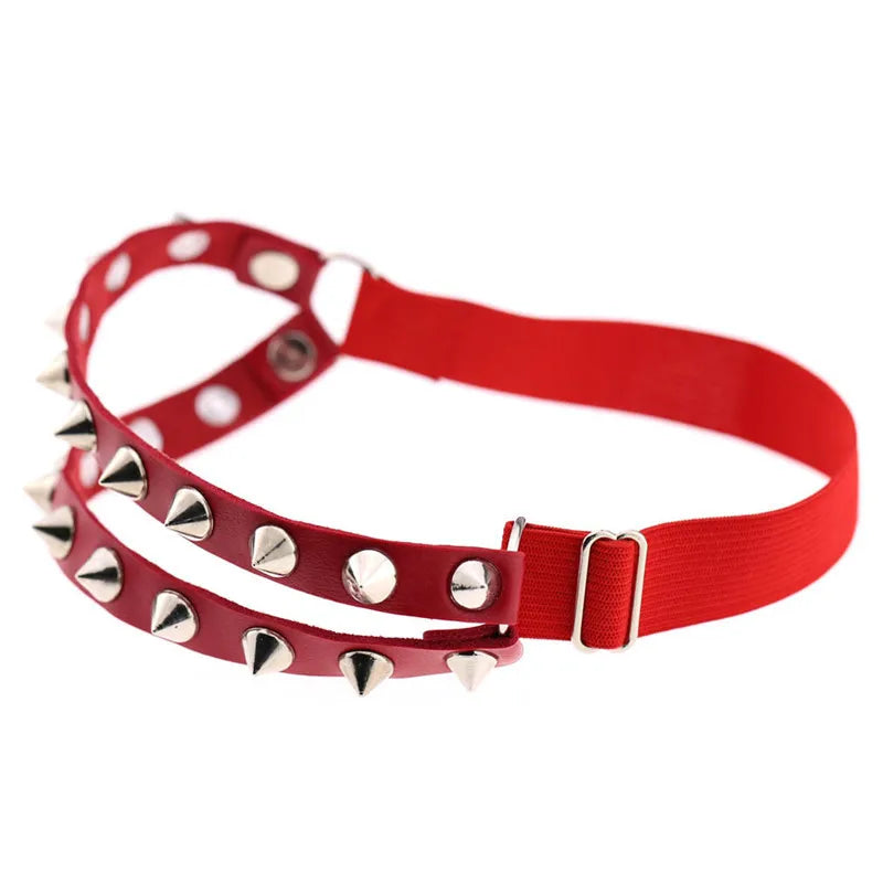 Obsidian Spike Knee Garter - vetitus -