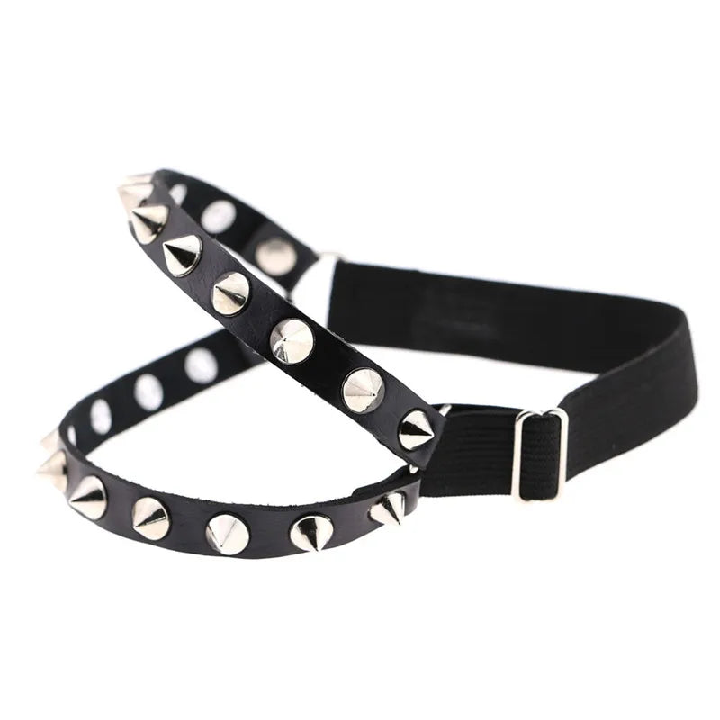 Obsidian Spike Knee Garter - vetitus -