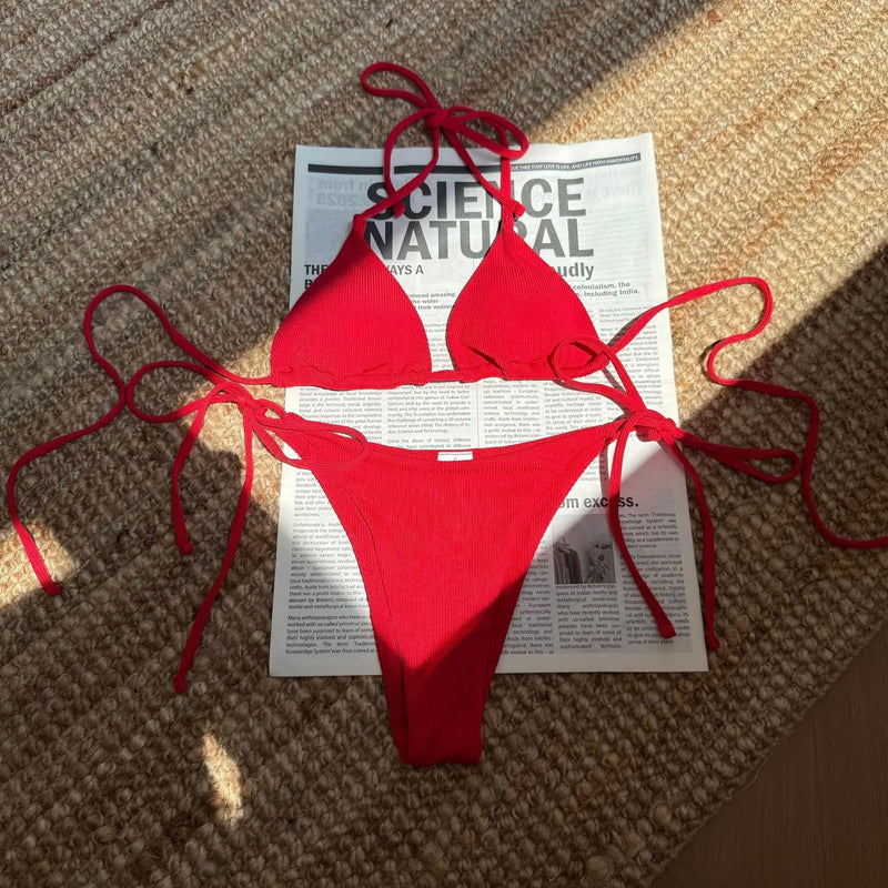 Aurelia Ribbed Tie Bikini - vetitus -