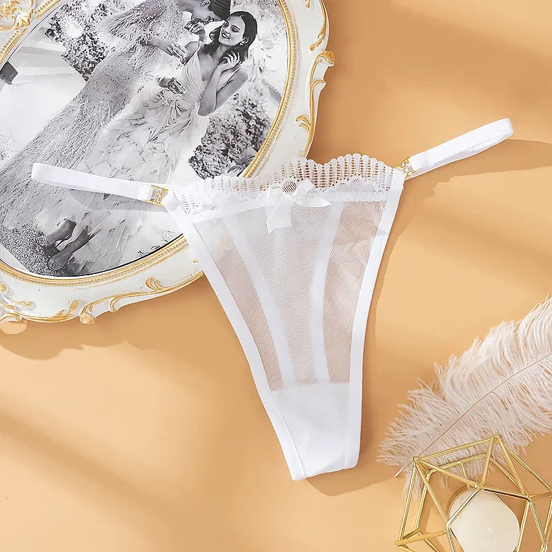 Celeste Sheer Lace Thong - vetitus -