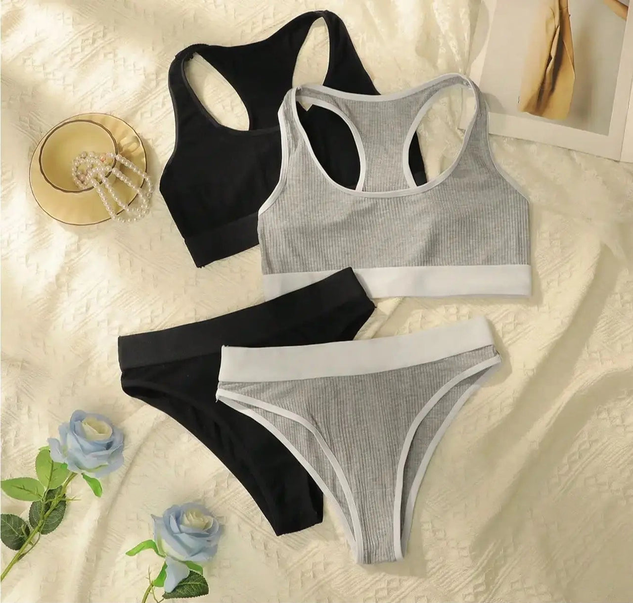 Aster Ribbed Bralette Collection