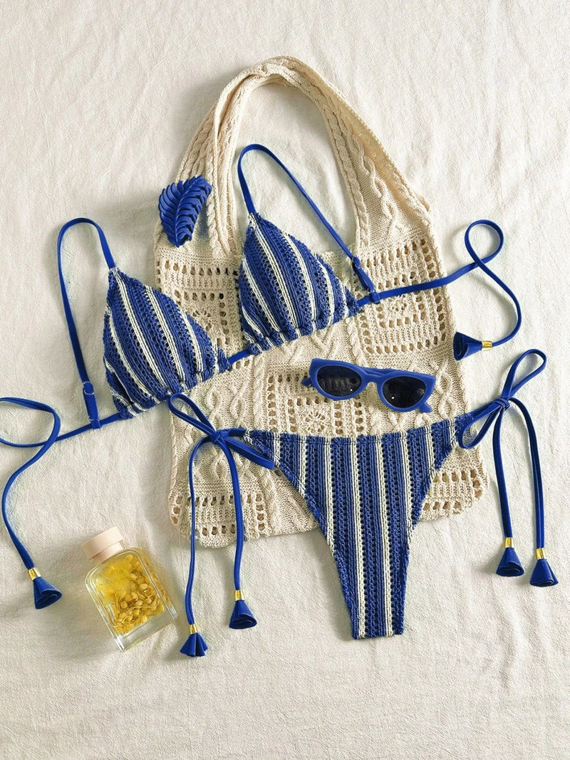 Solara Stripe Bikini Set - vetitus -