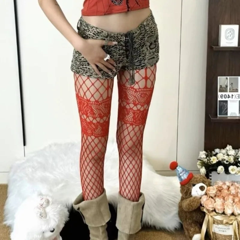Silver Veil Mesh Tights - vetitus -