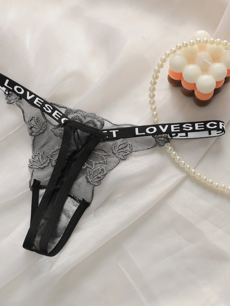 Fleur Éclipse Embroidered Thong
