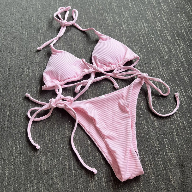 Aurelia Ribbed Tie Bikini - vetitus -