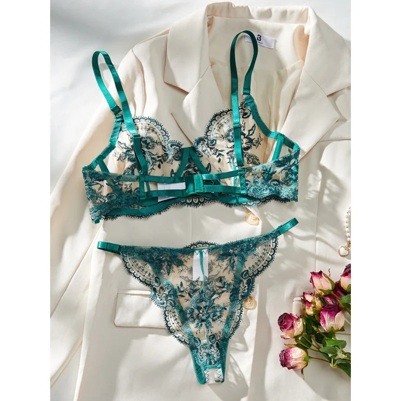 Valora Embroidered Lingerie Set