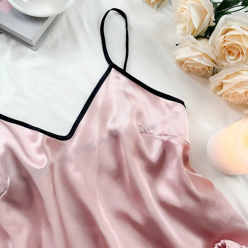 Serelle Satin Camisole Lounge Set - vetitus -