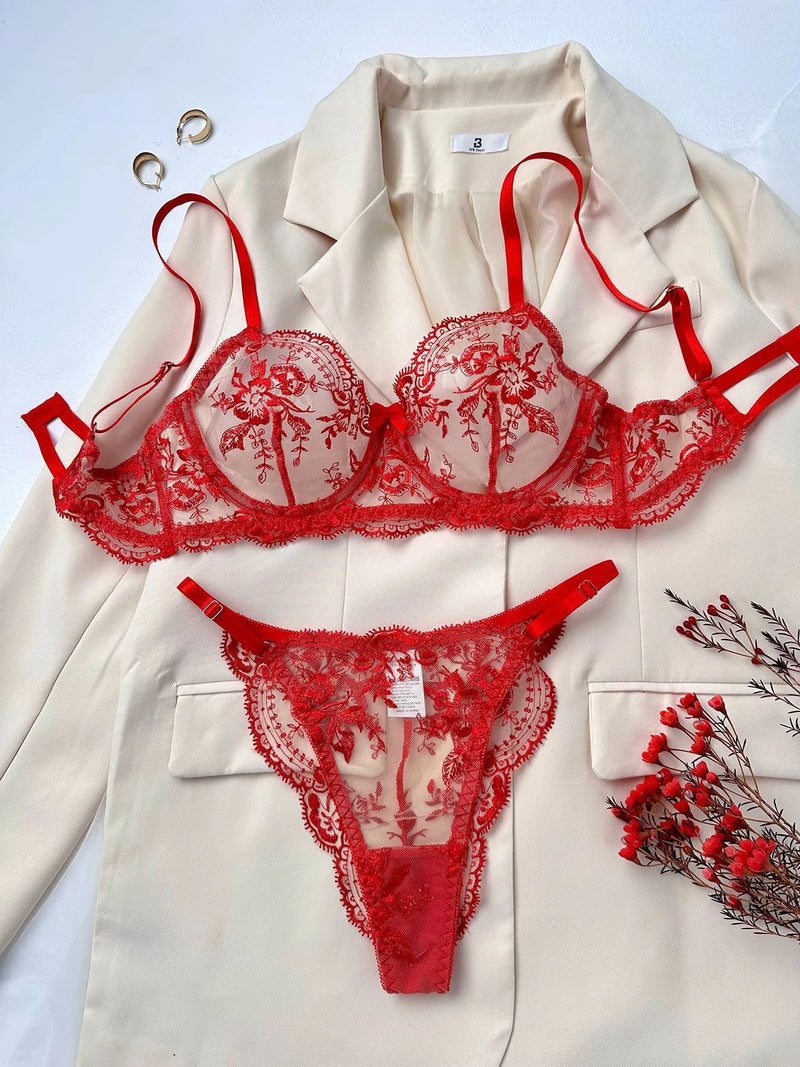 Valora Embroidered Lingerie Set