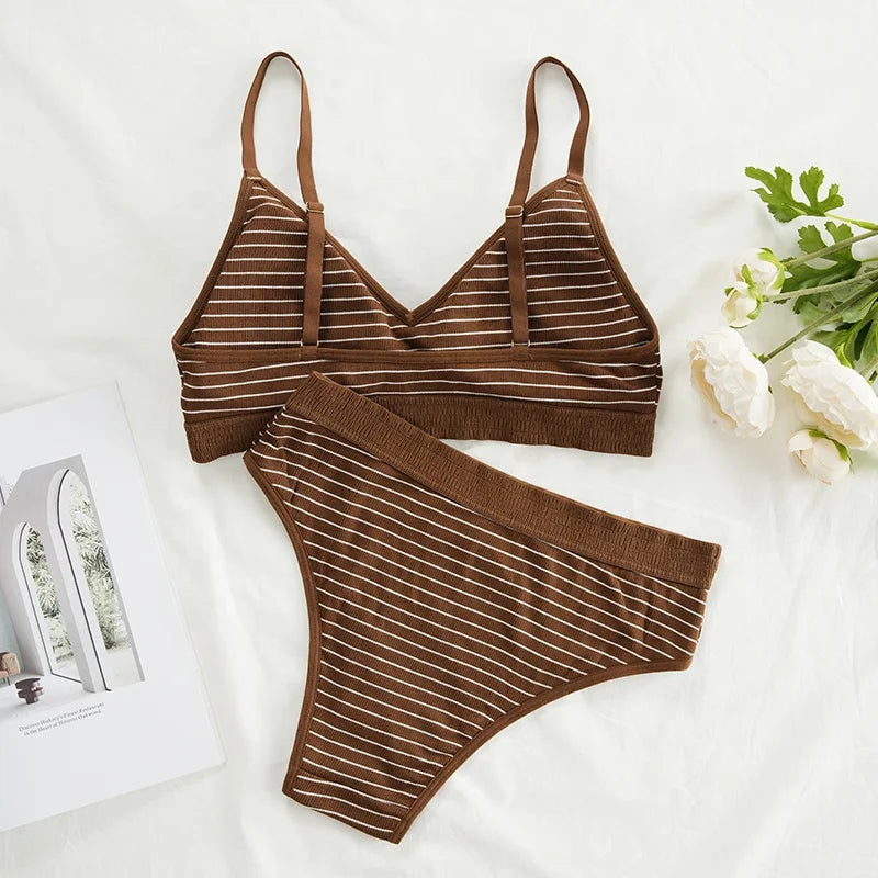 Sienna Stripe Bralette Set