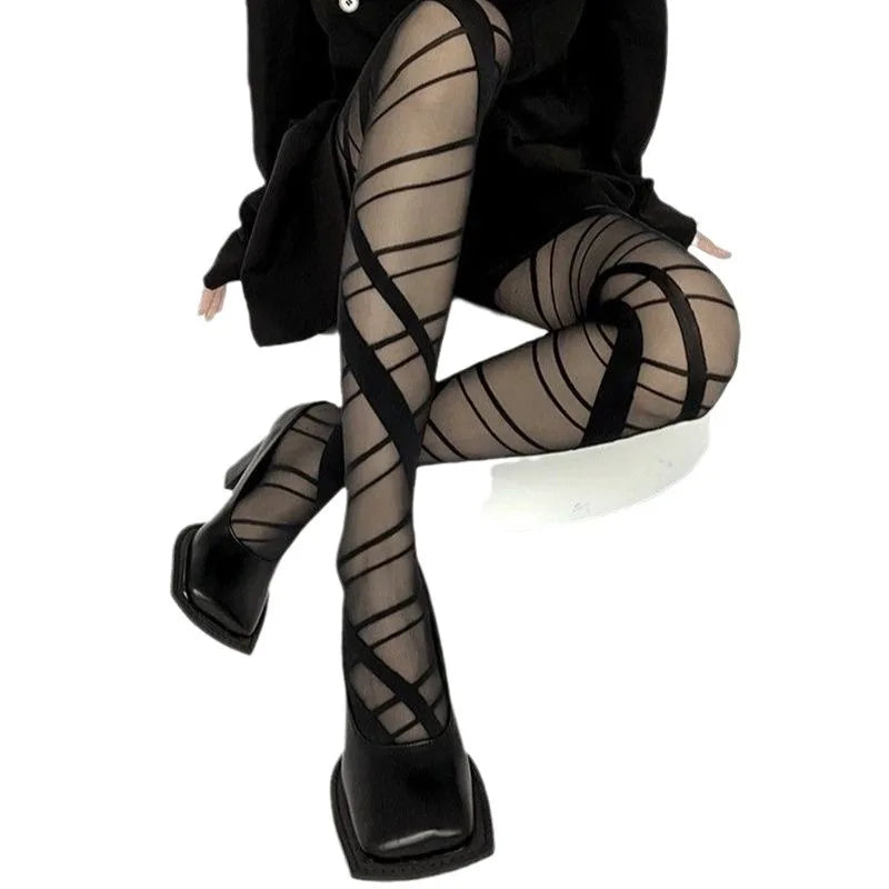 Noir Strata Tights - vetitus -