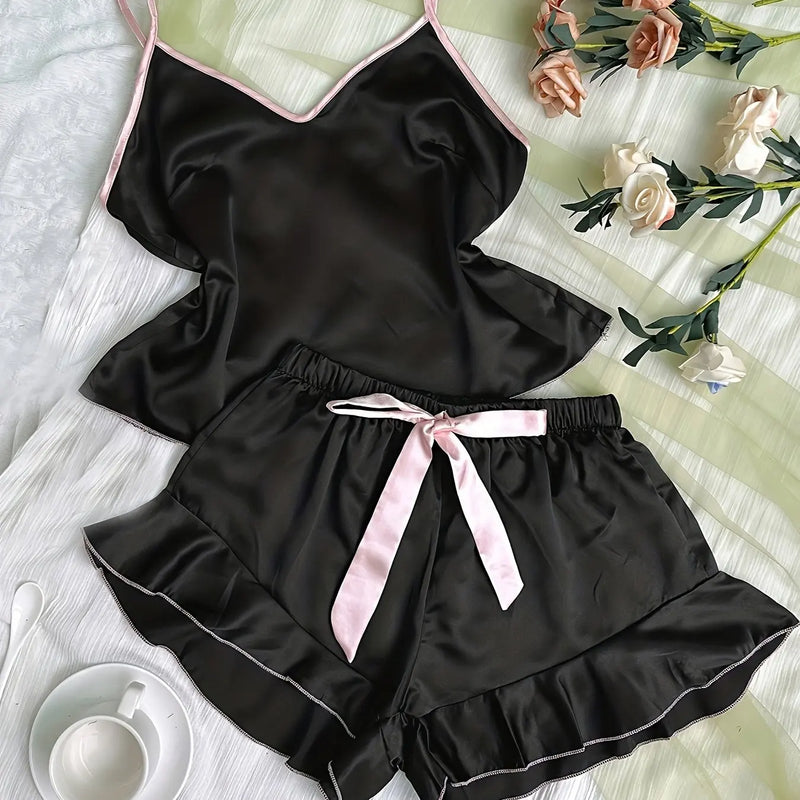 Serelle Satin Camisole Lounge Set - vetitus -