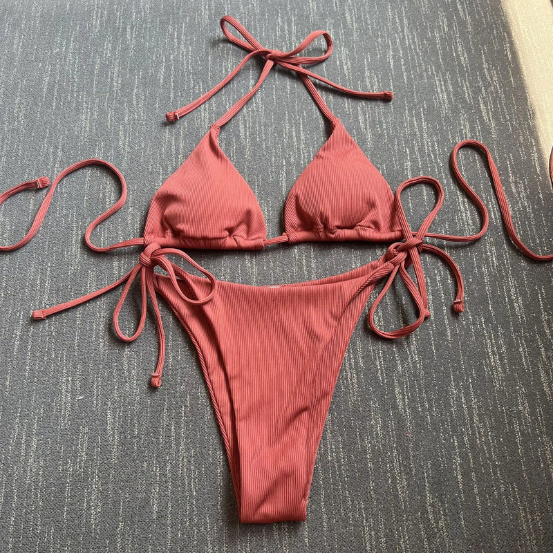 Aurelia Ribbed Tie Bikini - vetitus -