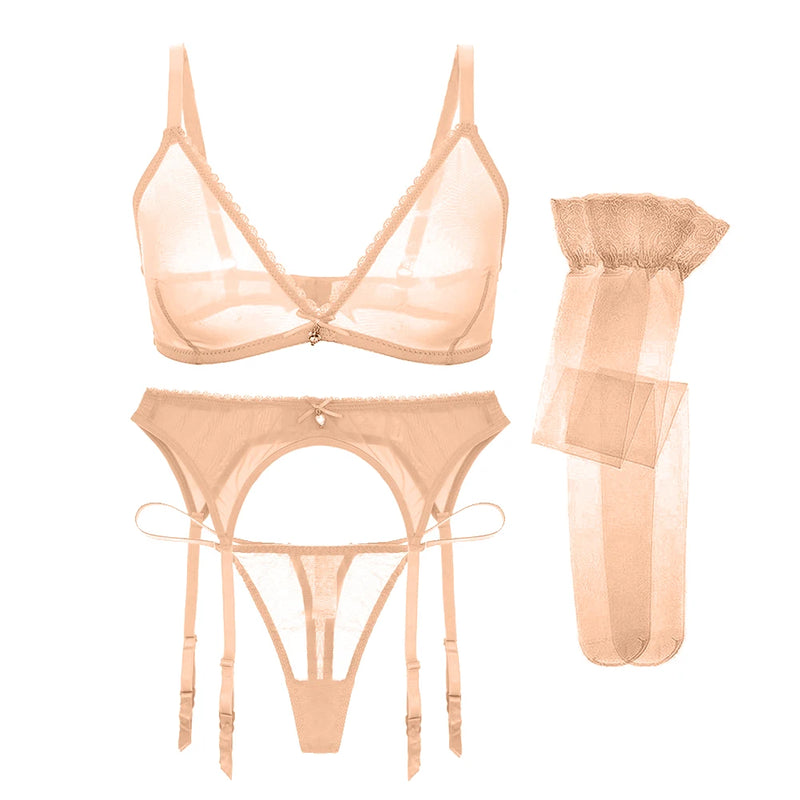 Avelisse Sheer Suspender Set - vetitus -