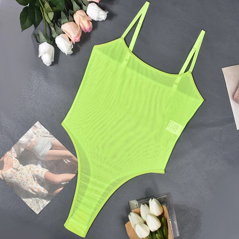 Velour Sheer Contour Bodysuit - vetitus -