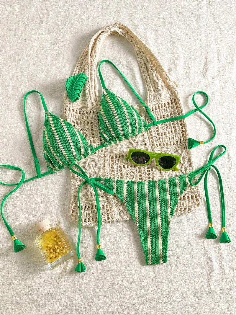 Solara Stripe Bikini Set - vetitus -