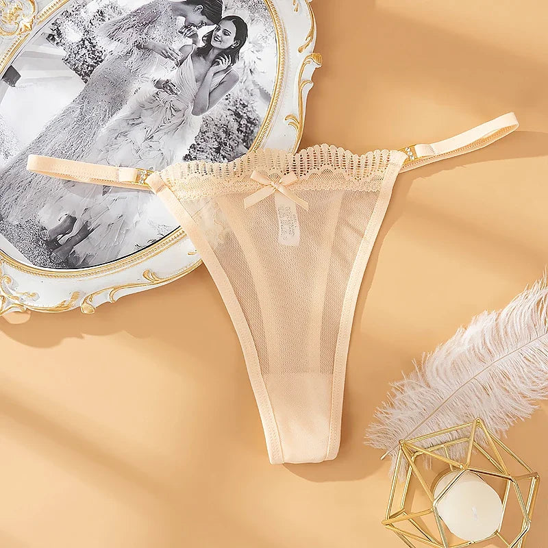 Celeste Sheer Lace Thong - vetitus -