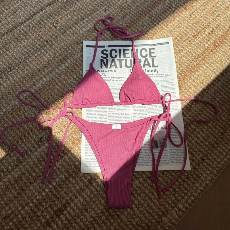 Aurelia Ribbed Tie Bikini - vetitus -