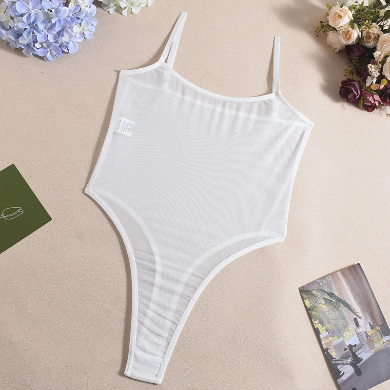 Velour Sheer Contour Bodysuit - vetitus -
