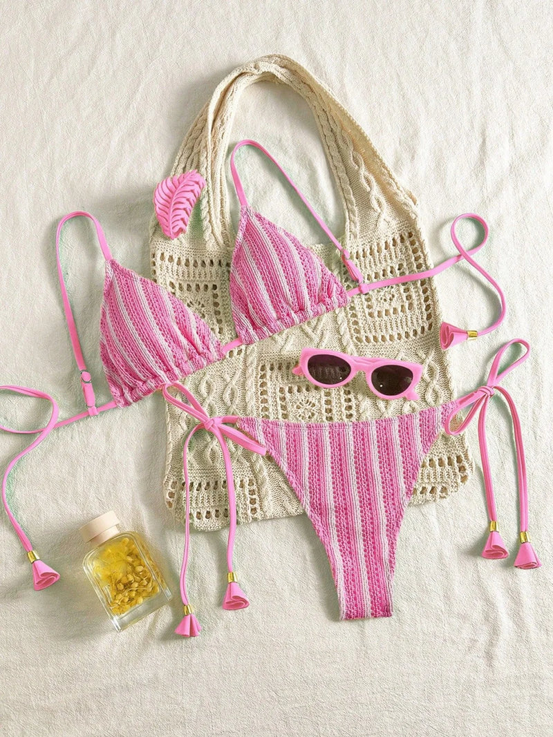 Solara Stripe Bikini Set - vetitus -