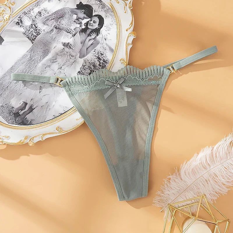 Celeste Sheer Lace Thong - vetitus -