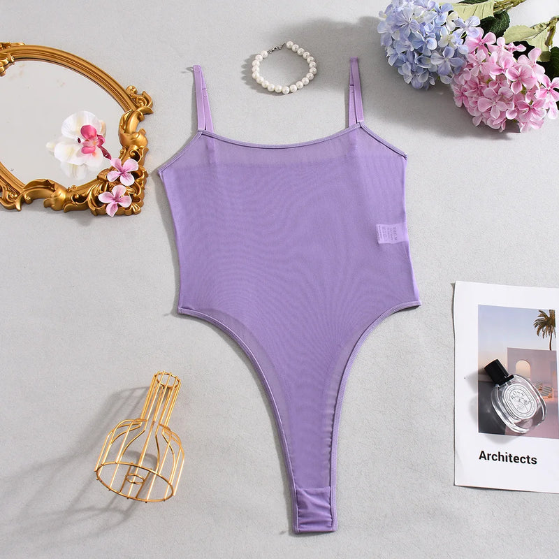 Velour Sheer Contour Bodysuit - vetitus -