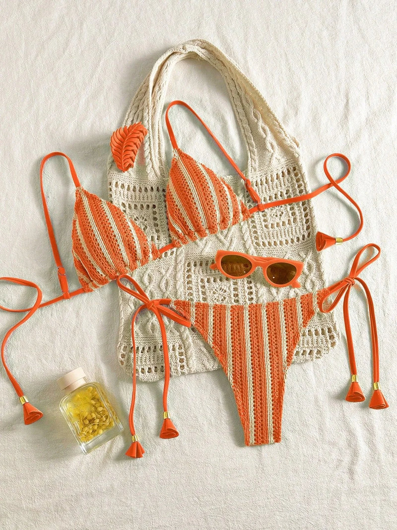 Solara Stripe Bikini Set - vetitus -