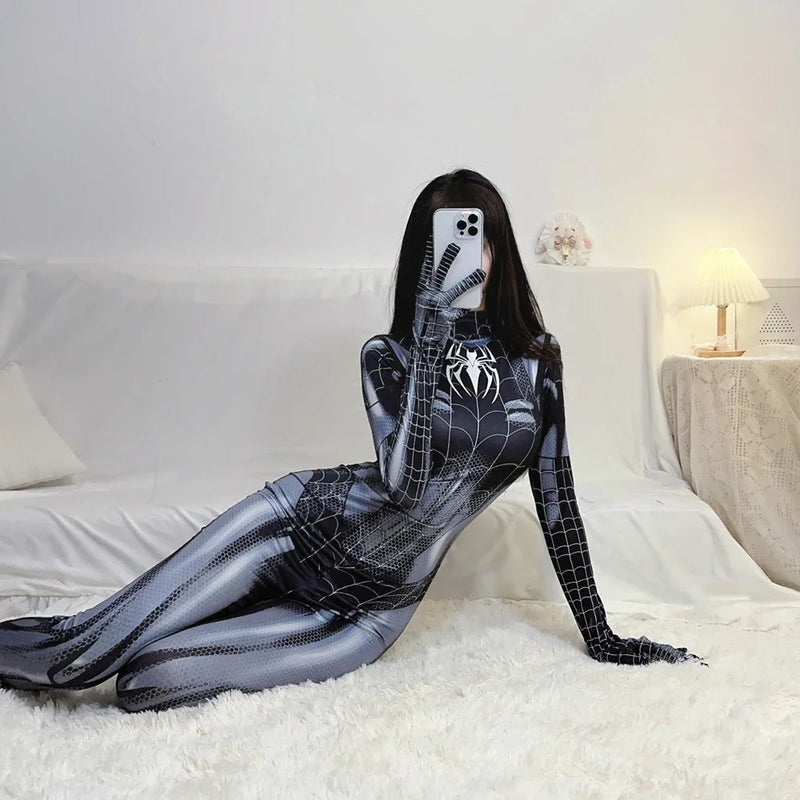 Black Spider Web Bodysuit - vetitus -