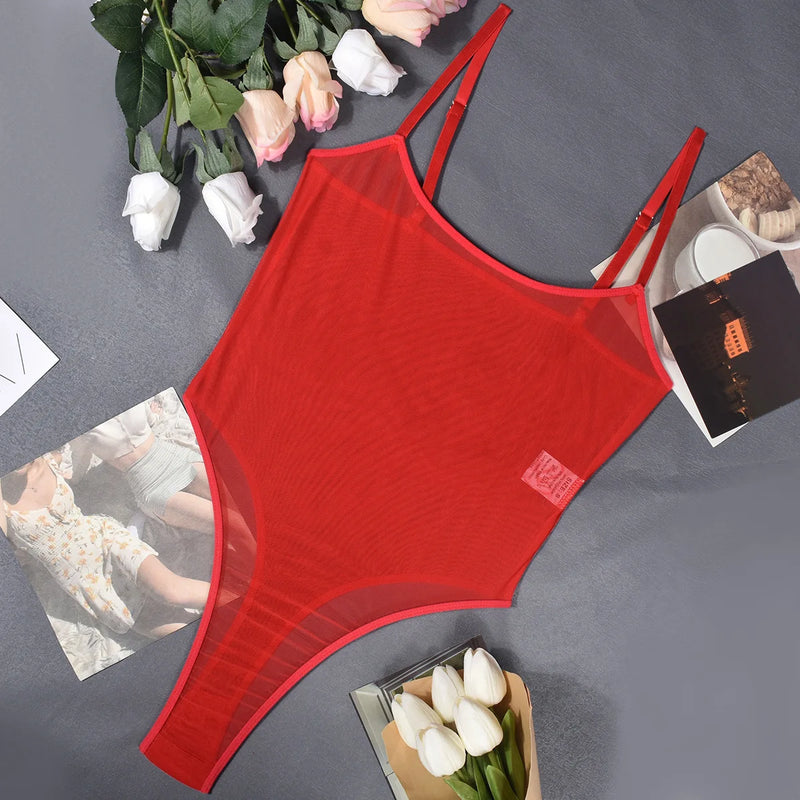 Velour Sheer Contour Bodysuit - vetitus -