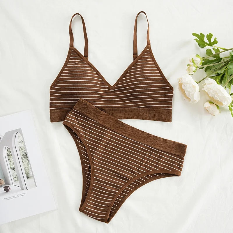Sienna Stripe Bralette Set