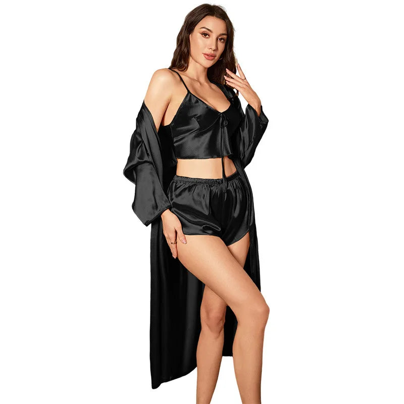 Aveline Satin Three Piece Lounge Set - vetitus -