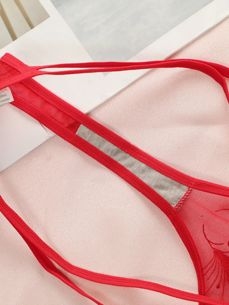 Fiora Embroidered Thong Set