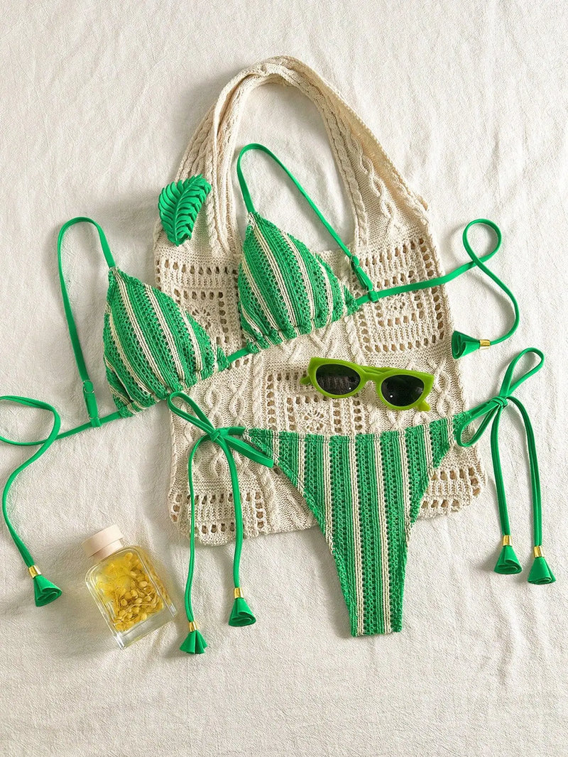 Solara Stripe Bikini Set - vetitus -