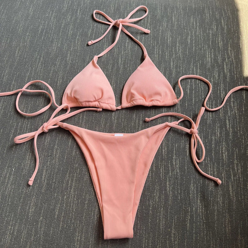 Aurelia Ribbed Tie Bikini - vetitus -
