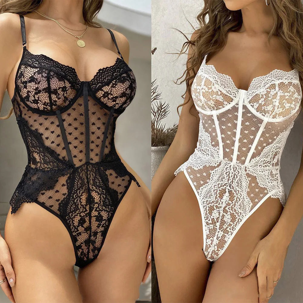 Noiré Lace Contour Bodysuit - vetitus -