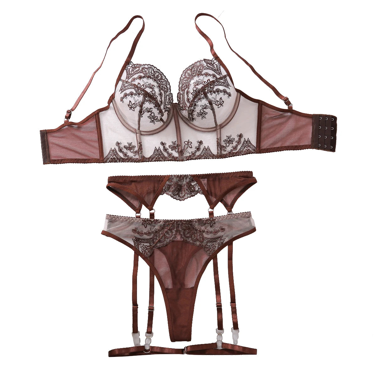Céleste Embroidered Garter Set