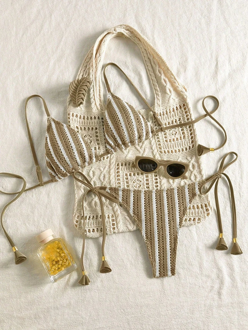 Solara Stripe Bikini Set - vetitus -