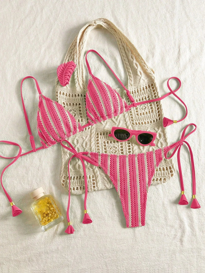 Solara Stripe Bikini Set - vetitus -
