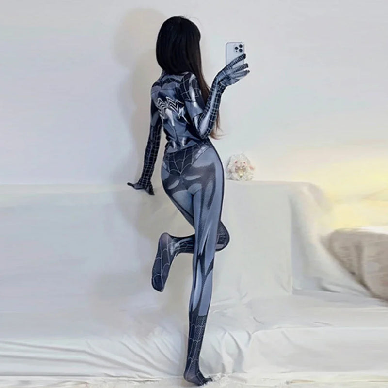 Black Spider Web Bodysuit - vetitus -
