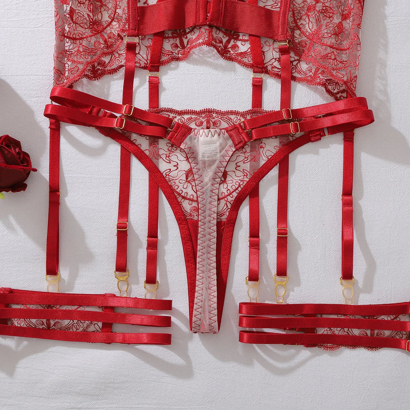 Rosaire Embroidered Lingerie Set