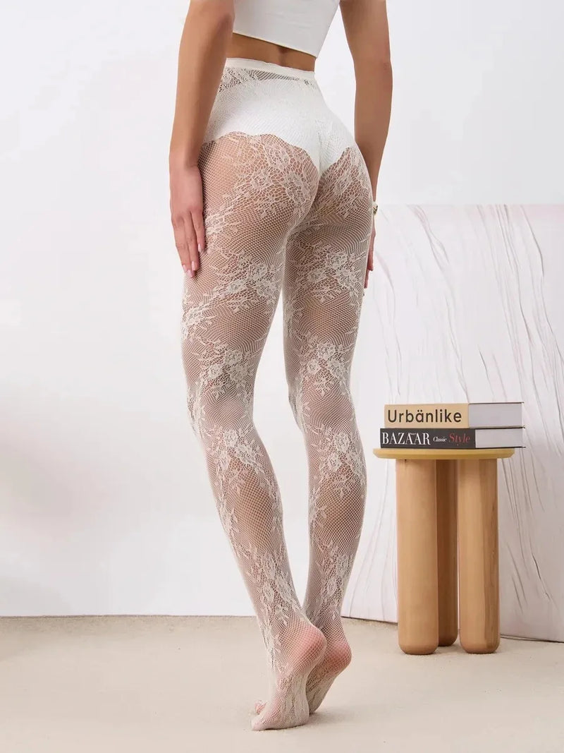 Noir Chantelle Lace Tights - vetitus -