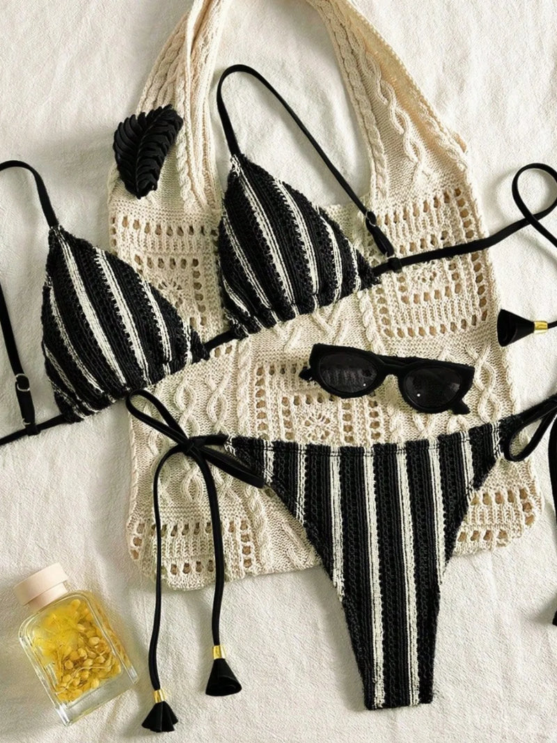 Solara Stripe Bikini Set - vetitus -