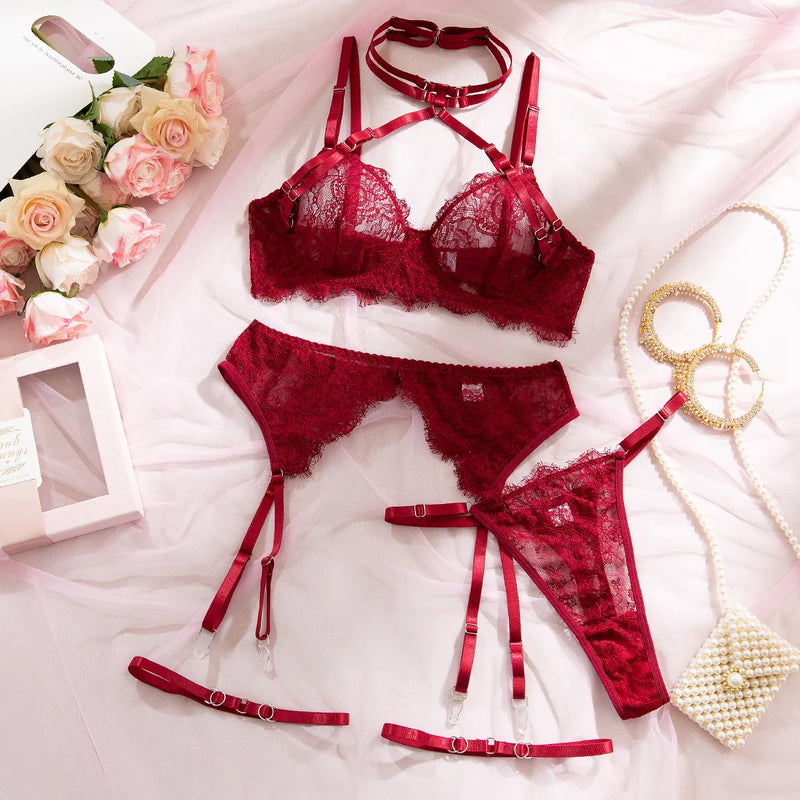 Noctuelle Lace Suspender Set