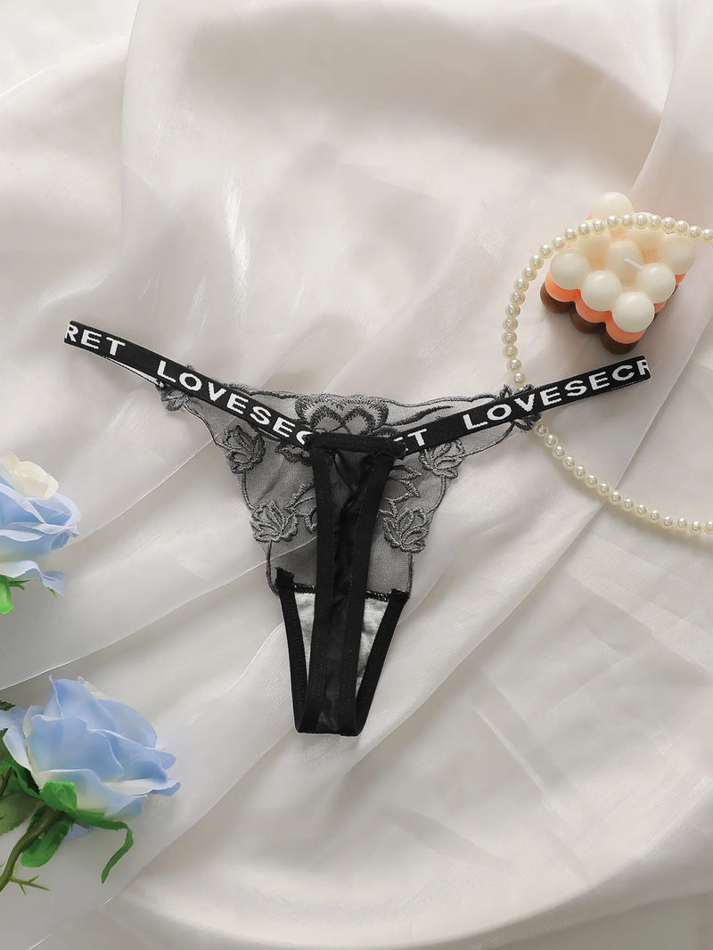 Fleur Éclipse Embroidered Thong