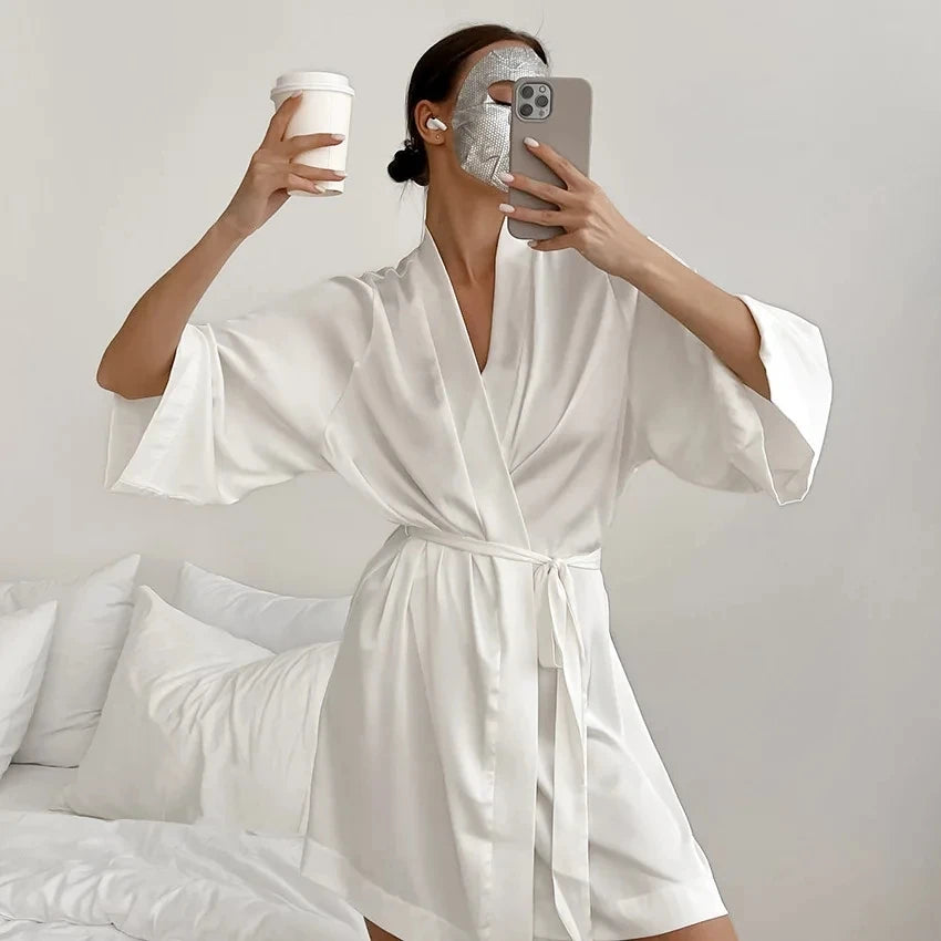 Seraphine Bridal Satin Robe - vetitus -