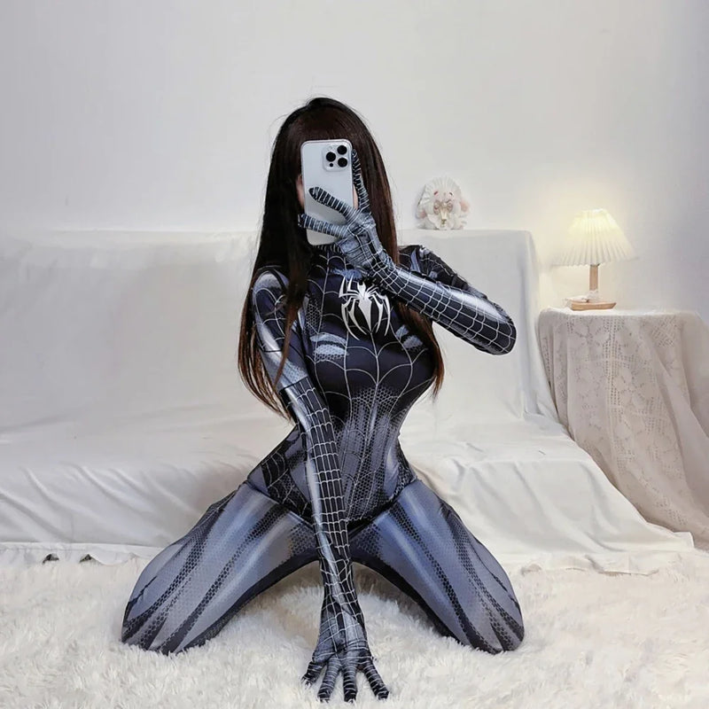 Black Spider Web Bodysuit - vetitus -