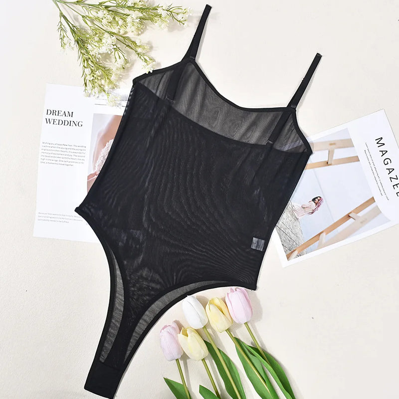 Velour Sheer Contour Bodysuit - vetitus -