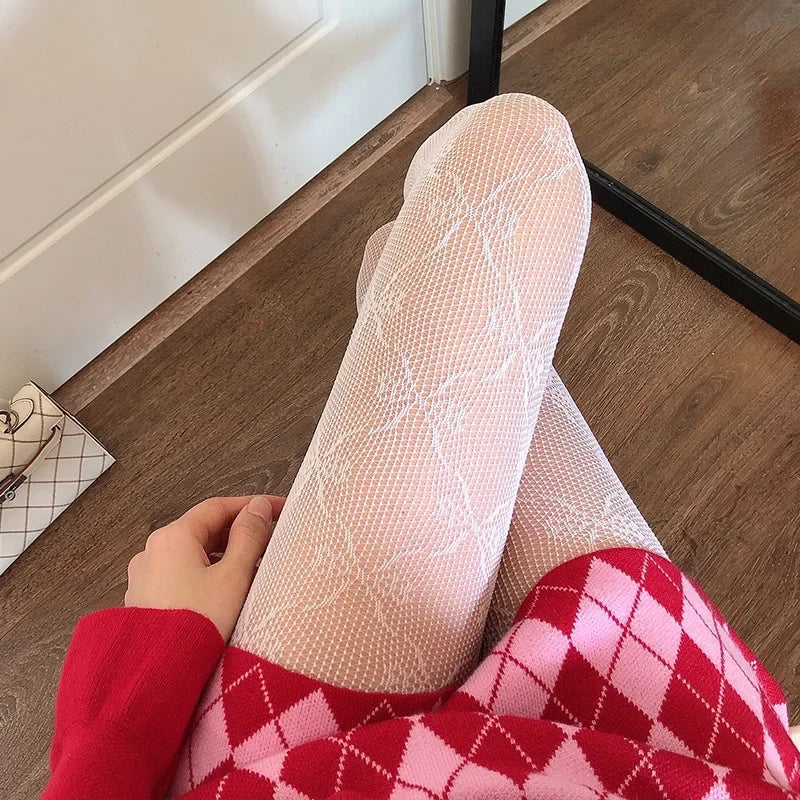Noir Fleur Lace Tights - vetitus -